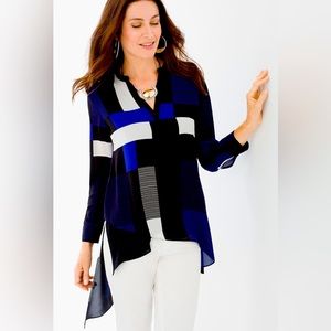 Chico’s Grid Blocks Layered Top